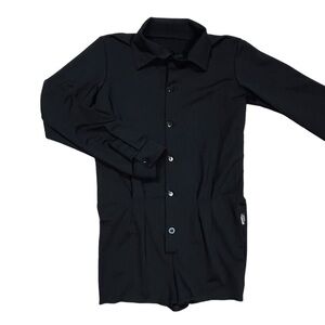 Talisman Boys Black Dance Front Button Collared Shirt Size 44